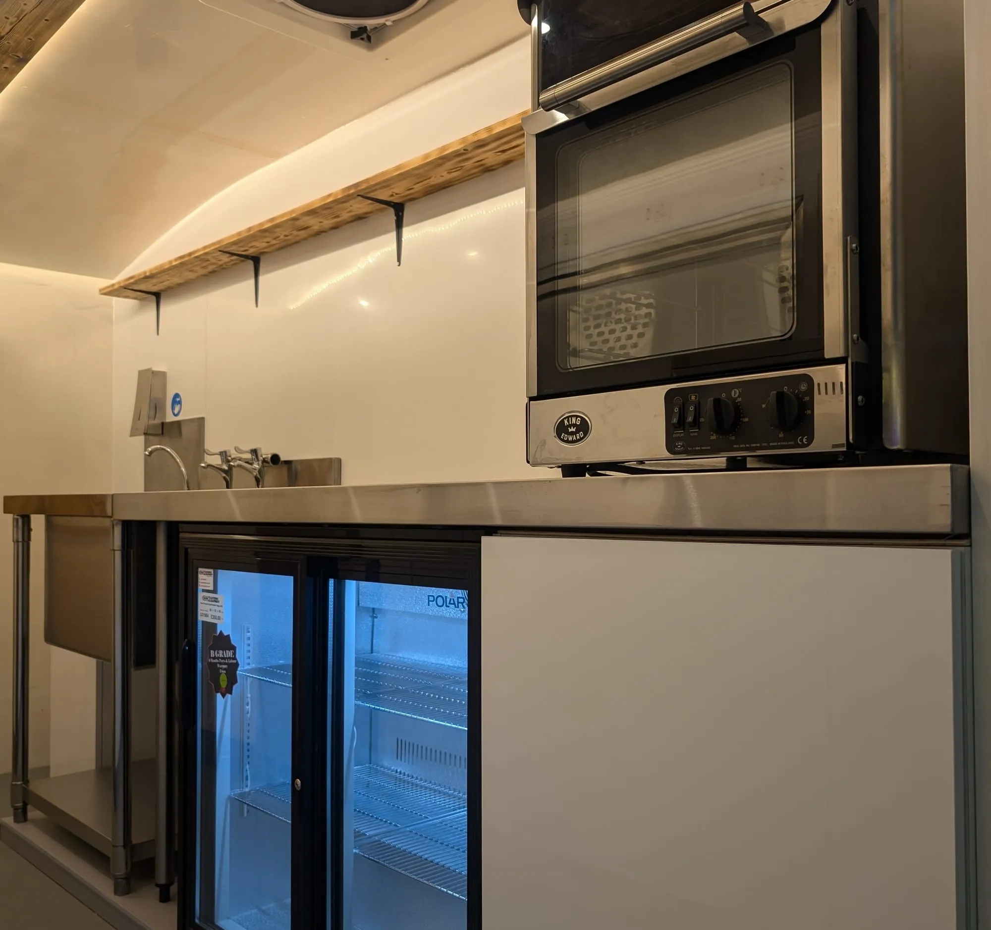Van fitted out as a mobile catering unit